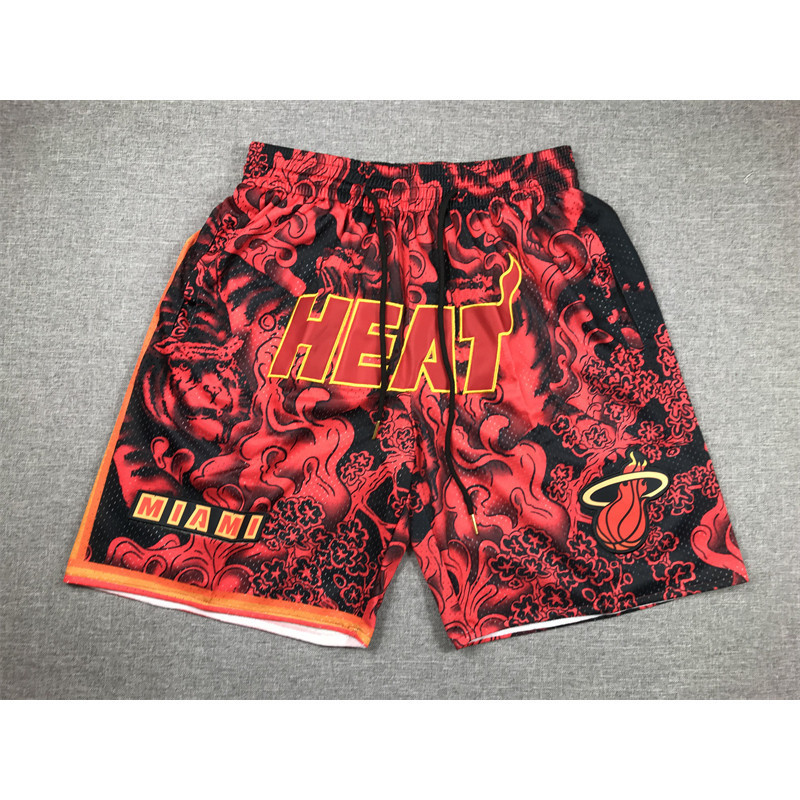 KK Pocket Pants Nam Miami Heat Just Don Swingman Jersey Shorts - Đỏ