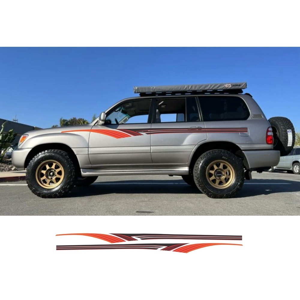 Tem sườn xe ô tô 7 chỗ, tem xe toyota landcuise, 4x4, tem thể thao dán cho toyota, innova các đời