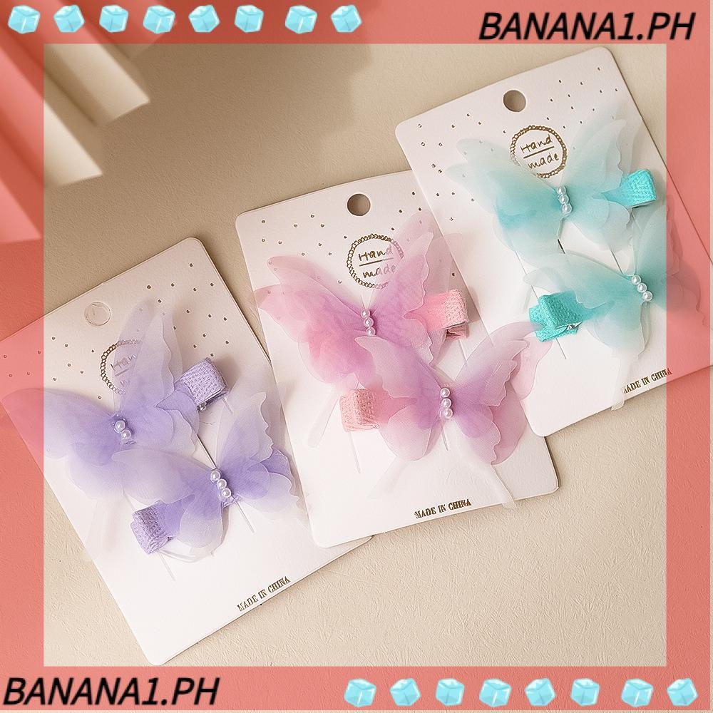 BANANA Kẹp Tóc, Kẹp Tóc Hình Bướm Bé Gái Kẹp Tóc, Mũ Trang Sức Mồ Hôi Phụ Kiện Tóc