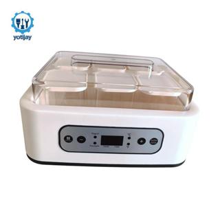 Máy làm sữa chua Công suất lớn Chuyên nghiệp với 6 cốc thủy tinh Máy sữa chua tự động Điều khiển nhiệt độ không đổi đa chức năng
