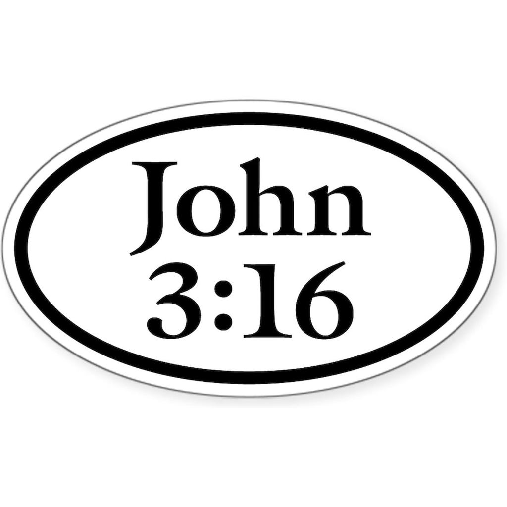 CafePress John 3: 16 Hình Bầu Dục Miếng Dán Ốp Lưng Xe Ô Tô