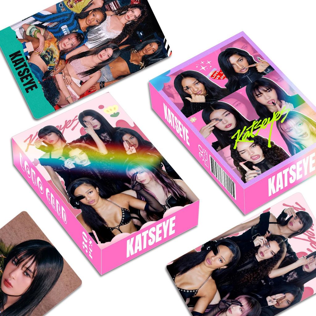 KATSEYE BEAUTIFULCHAOS Laser Lomo Card Photocard ba chiều 30 cái / hộp