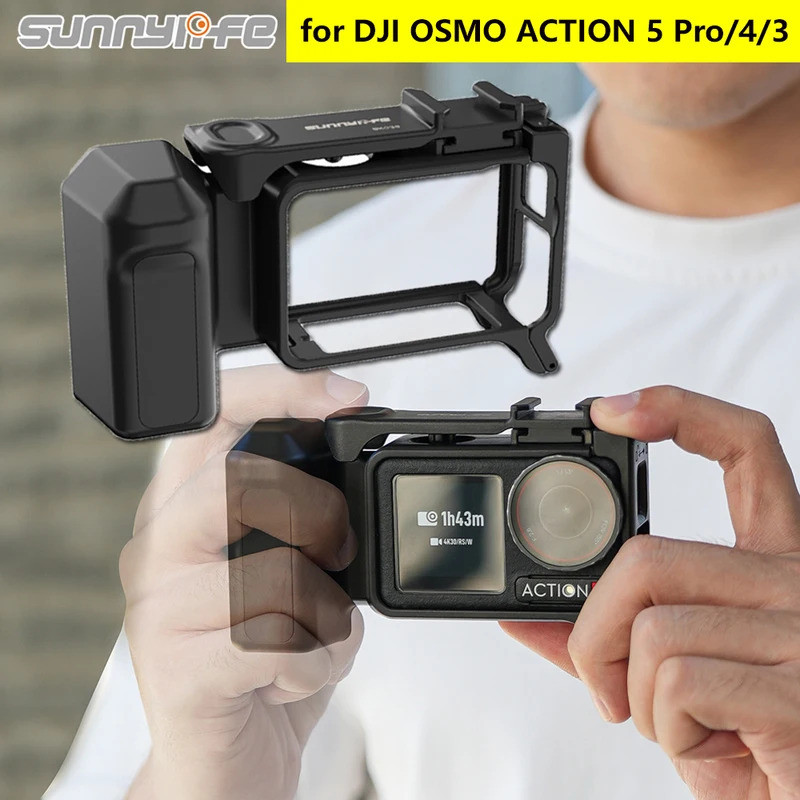 Sunnylife Dành Cho DJI OSMO ACTION 5 Pro / 4 / 3 Street Photo Vlog Grip Mount Phát Hành Nhanh Thỏ Lồ
