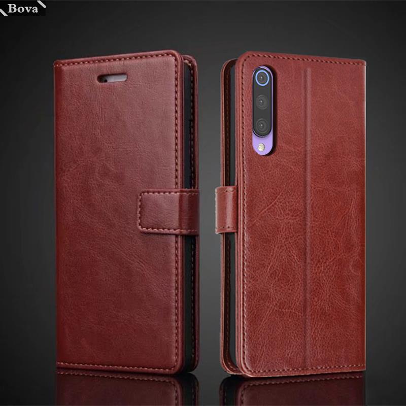 Hộp đựng thẻ Mi9 Bao da Pu cho Xiaomi Mi 9 SE Mi9 lite Flip Cover Retro Ví được trang bị Vỏ kinh doa