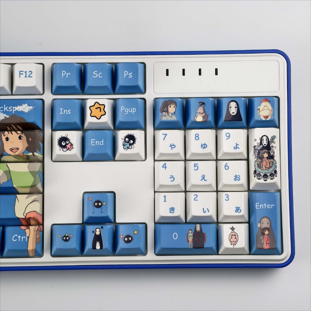 Spirited Away Keycaps 120 Phím Cherry Profile PBT Wooting Aula F75 Cơ Anime Keycap Nhuộm Thăng Hoa O