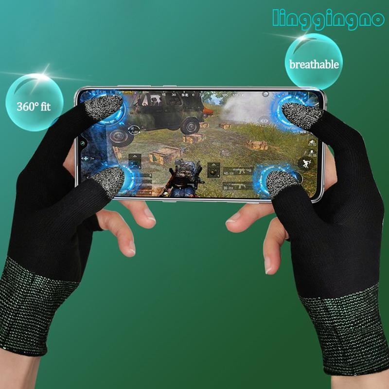 1 Pair Two-finger Gaming Finger Sleeve Mobile Game Glove for Touch Screen Finger