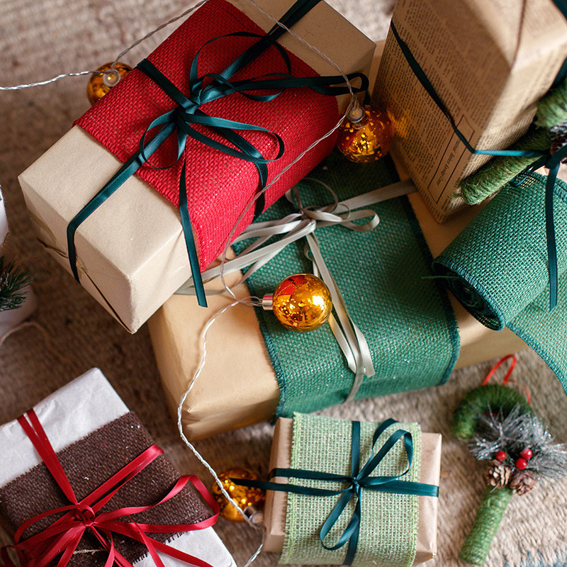 Juhan Lanh Ruy Băng Nhiều Màu Ruy Băng Handmade DIY Trang Trí Quà Tặng Gói Ruy Băng Màu Giáng Sinh P