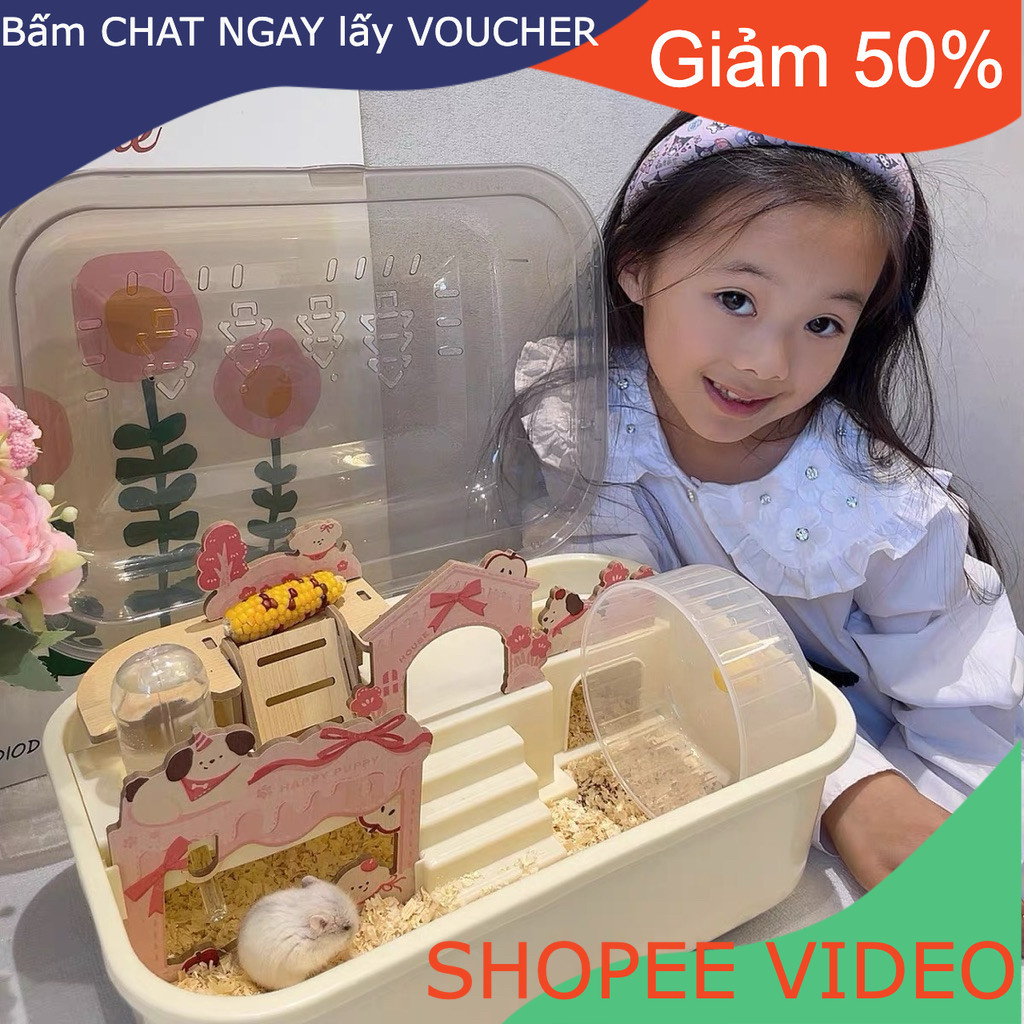 Mã 37 lồng nuôi hamter sóc bọ ú mika full set y hình tặng nhà tắm hamter và đồ ăn dặm . sẵn nuôi bé 