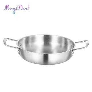 Magideal Pot Hàn Quốc Nồi Làm Dày Tay Cầm Làm Nóng Nhanh Thép Không Gỉ Đa Năng Nồi Hải Sản Kimchi Nồi Canh