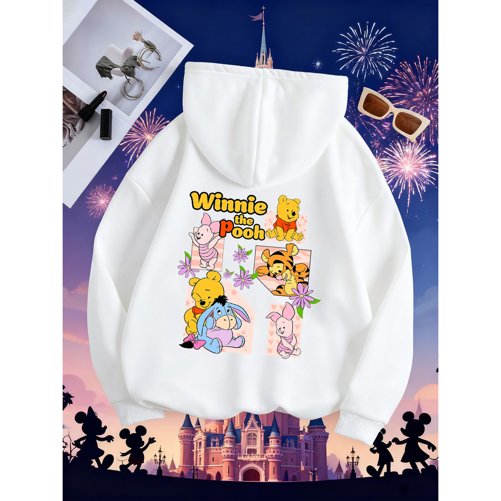 Áo có mũ trùm đầu màu đen Epcot World Journey Retro Park Style, áo nỉ phong cách cổ điển với túi kan