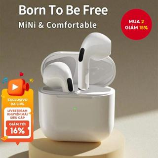 Tai nghe Bluetooth không dây Pro4 Tai nghe chất lượng cao Giảm tiếng ồn chống nước Tai nghe thể thao Mini màu trắng