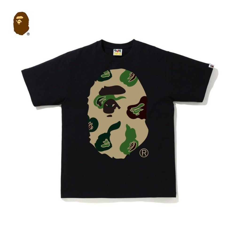 Bape's Áo Thun Nam Xuân Hè Họa Tiết Ngụy Trang Cá Tính, Tay Ngắn