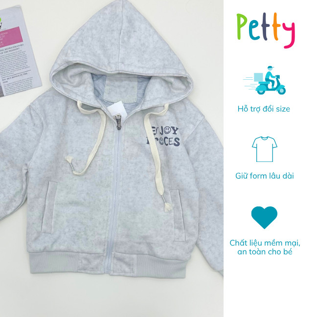 Áo Hoodie Zip Bé Trai Bé Gái, Áo Hoodie Zip Bé Trai Bé Gái Họa Tiết Dễ Thương - Petty Kids Store [A3
