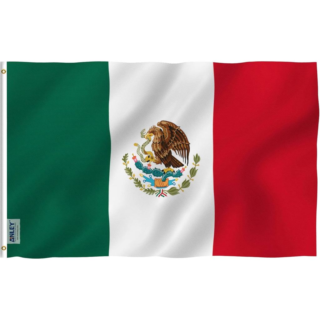 ANLEY Fly Breeze 3x5 Foot Mexico Flag - Màu sắc sống động và chống phai - Đầu vải và khâu đôi - Cờ q