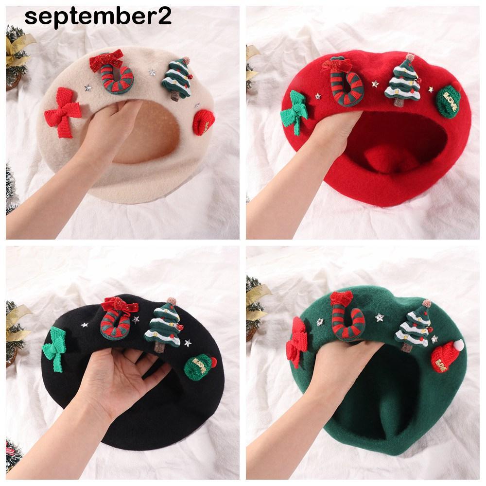 Mũ Nồi Len Nỉ Cho Bé Gái Phong Cách Họa Sĩ, Thích Hợp Lễ Giáng Sinh Và Năm Mới