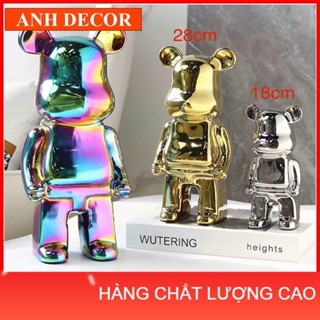   LOẠI 1  GẤU BEARBRICK BỤNG PHỆ SIZE 28CM 35CM TƯỢNG MÔ HÌNH GỐM SỨ tráng men mạ điện - Decor quà tặng 