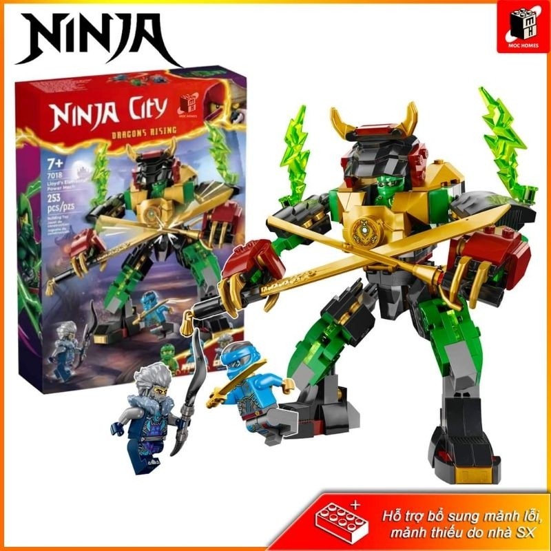 ( Giao ngẫu nhiên ) Mô hình đồ chơi Ninja city Dragon Rising 2 LLOYD ELEMENTAL MECH giáp nguyên tố c
