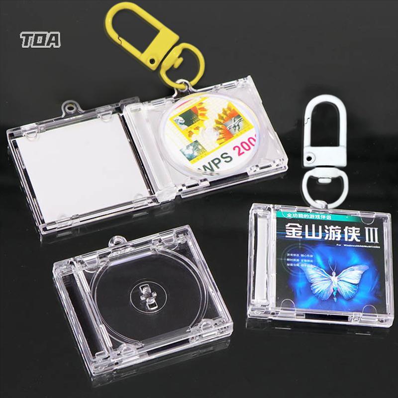 TOA Trống Album Mini CD Case Móc Chìa Khóa CD Player Móc Khóa Cho DIY Ba Lô Treo Trang Trí VN