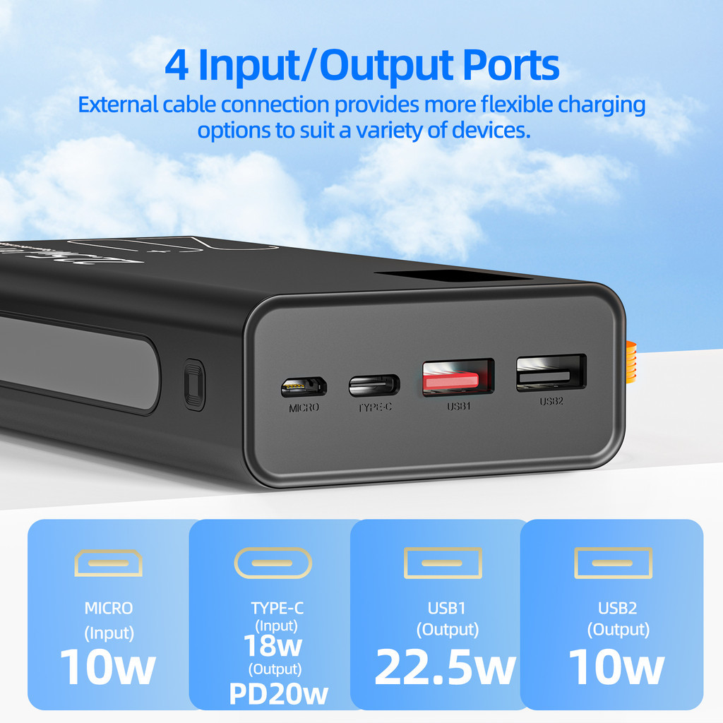 sạc dự phòng GOOJODOQ sạc nhanh 22,5W, 20000mAh màn hình LED hiển thị nguồn có chế độ đèn pin | BigBuy360 - bigbuy360.vn