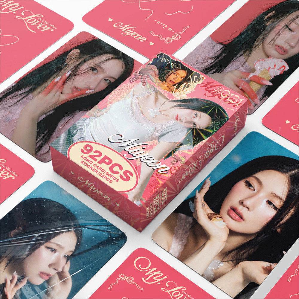 IDLE Miyeon MY Lover Lomo Card Photocard Bưu thiếp 60 chiếc Thẻ + 32 chiếc Nhãn dán