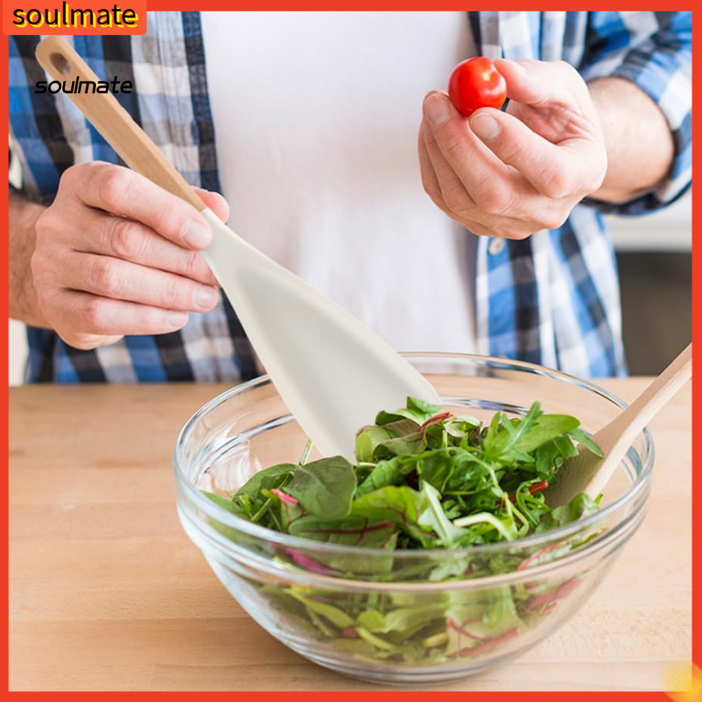 Linh hồn| Muỗng nấu ăn bằng silicon Dụng cụ nấu ăn chịu nhiệt Muỗng nấu ăn bằng silicon cao cấp có t