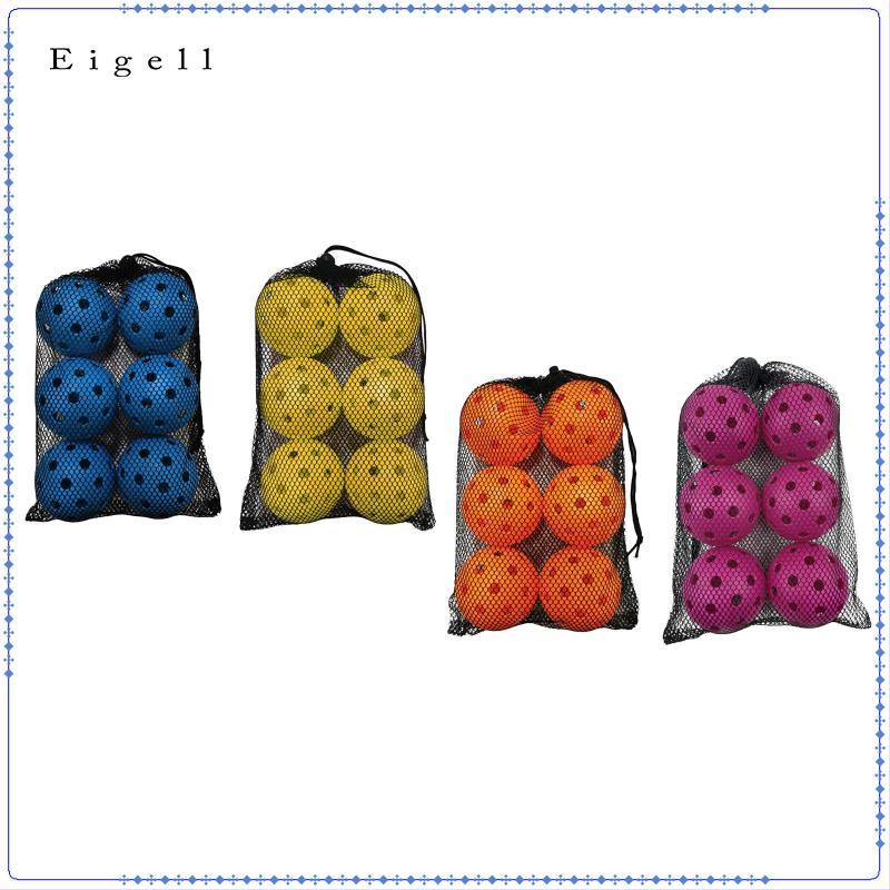 Eigall 6x Bóng Thi Đấu Pickleball 74mm - Phụ Kiện Chất Lượng Cao