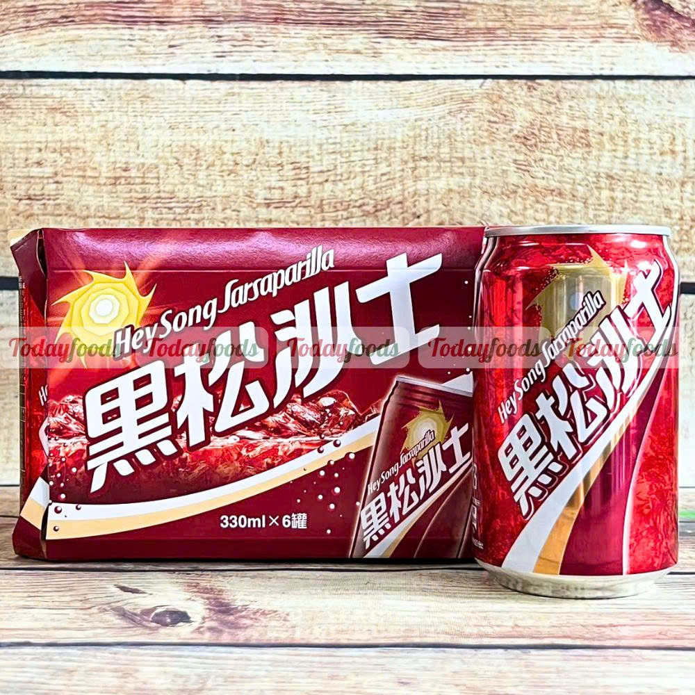 Xá Xị HeySong Sarsaparilla Đài Loan 330ml x 6 lon – nước ngọt có ga vị truyền thống thơm ngon