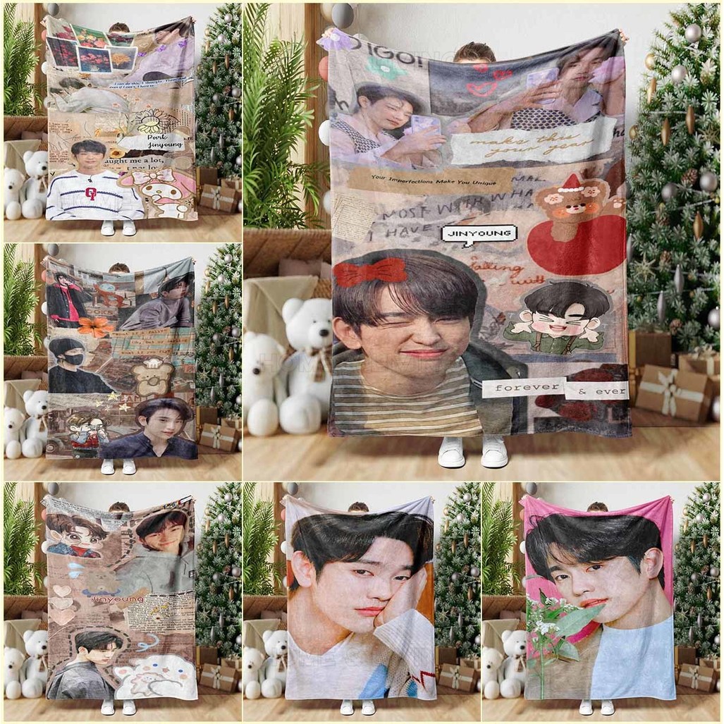 GOT7 JinYoung Chăn Flannel Có Thiết Kế Ban Nhạc Phong Cách Nhẹ Nhưng Ấm Áp Ném Cho Đi Ngủ Phim Đêm H