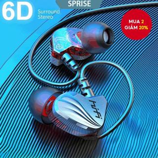 SPRISE HiFi Dual Drive 6D Stereo Tai Nghe Có Mic Tai Nghe Có Dây Điều Khiển Dây Đa Năng Tai Nghe 3.5 Mm