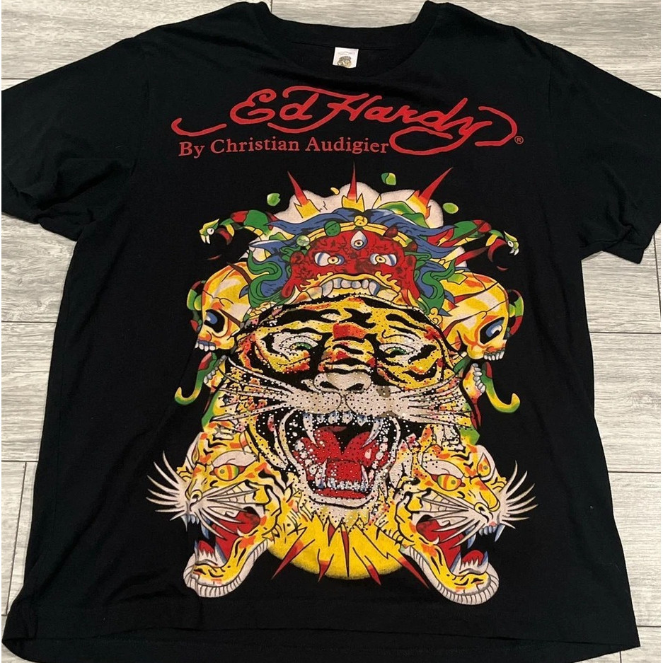 Áo Thun ED Hardy Cotton In Hình Hổ, Phong Cách Thời Trang Unisex