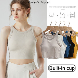   Queen secret  Áo ba lỗ nữ cao cấp có đệm ngực chất vải Viscose tự nhiên mềm mại thoáng mát  Màu Trắng Đen Xám 