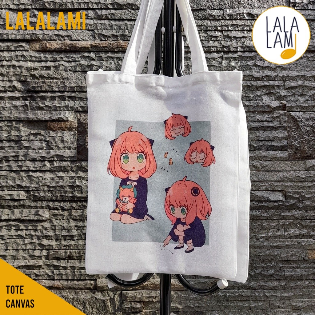 PK5 Anya Forger Spy x Túi Totebag Anime gia đình, Totebag Thẩm mỹ Dễ thương, Totebag College