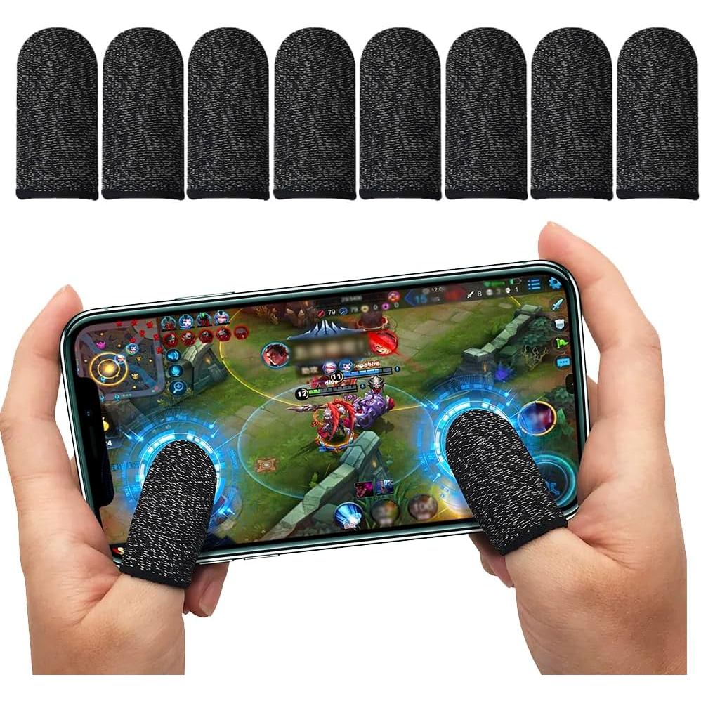 Tay cầm chơi game | Sợi bạc 0,15mm cho thiết bị màn hình cảm ứng di động PUBG | Tay áo ngón tay cái 