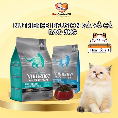 (Hỏa Tốc Xuyên Tết)  (BAO 5KG) Hạt Nutrience Infusion bao 5kg Cho Mèo - Gà Tây, Cá Biển và Rau Củ - 