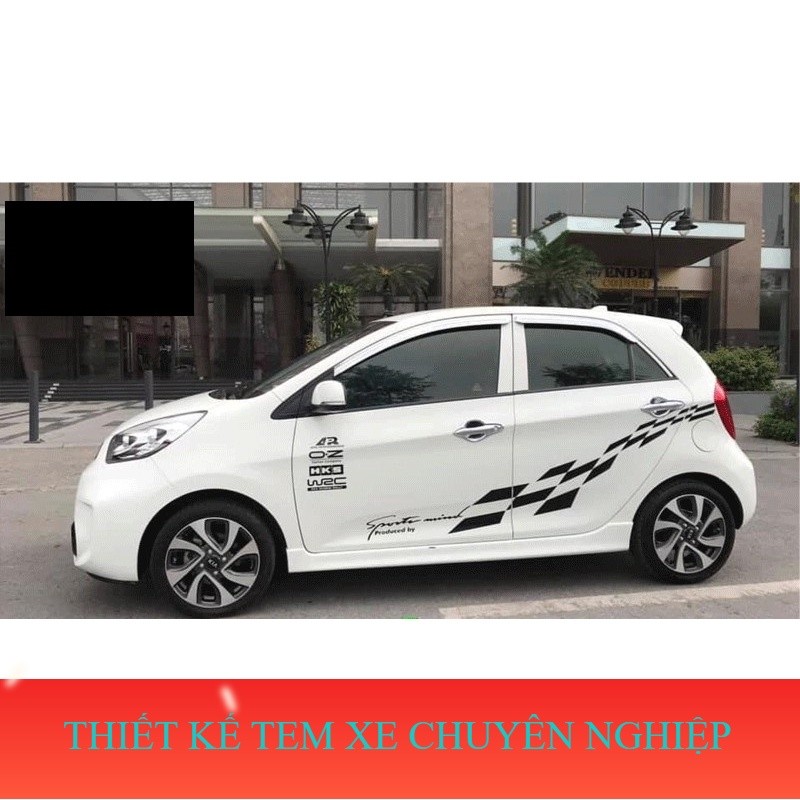 DECAL Tem Sườn Xe Ô Tô KIA morning, tem in cao cấp 3 lớp không phai màu