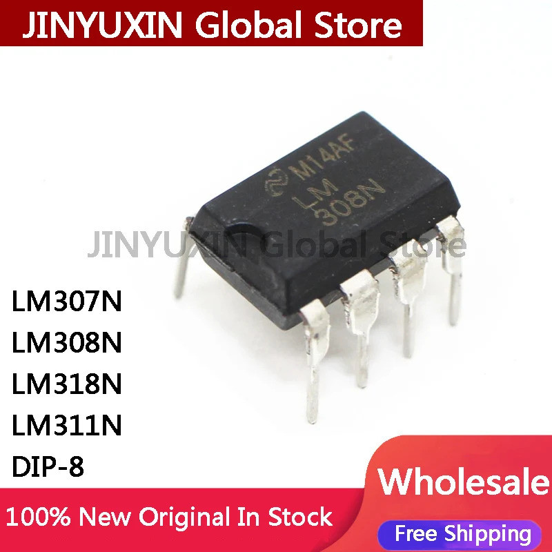 Bộ 5 LM307N LM308N LM318N LM311N DIP-8 Bộ so sánh điện áp chèn trực tiếp