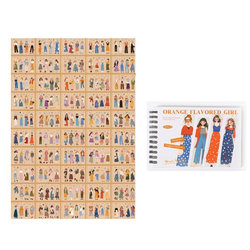 Jio Transparent PET Sticker Notebook Với Playful Oranges Girls Sticker