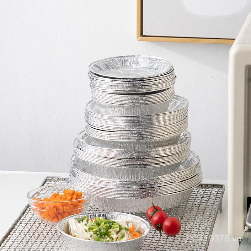Tinfoil Pad Tinfoil Lò nướng Tinfoil Khay cấp thực phẩm gia đình Tinfoil Nồi chiên không khí tròn JC