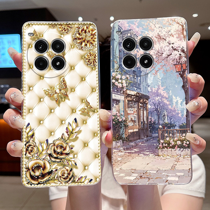 Ốp Điện Thoại Cho OnePlus Ace 3 Pro PJX110 Mềm TPU Trong Suốt Chống Sốc Vỏ Ins Họa Tiết Phong Cách T