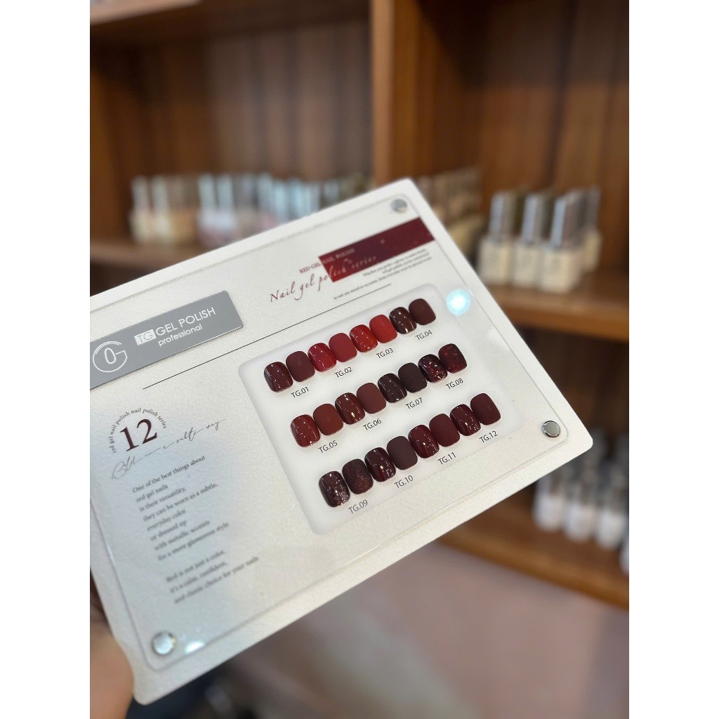 Set Sơn Gel Tone Đỏ 12 Chai TG Nail ( Tặng Kèm Bảng Màu ) Chất Đặc, Mướt// Hiền Anh Nails