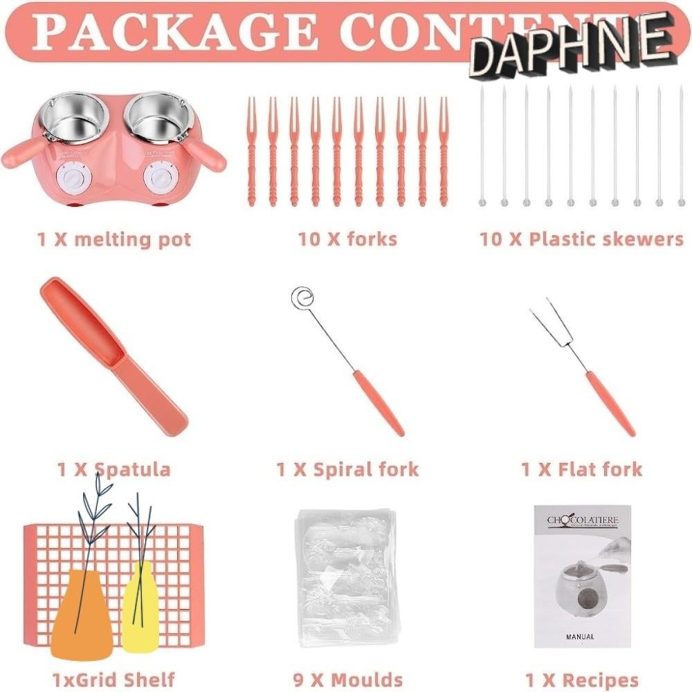 Daphs Chocolate Melting Pot Non-Stick Mini Cheese Pot Multi-Functional With Mold Electric Stainless 