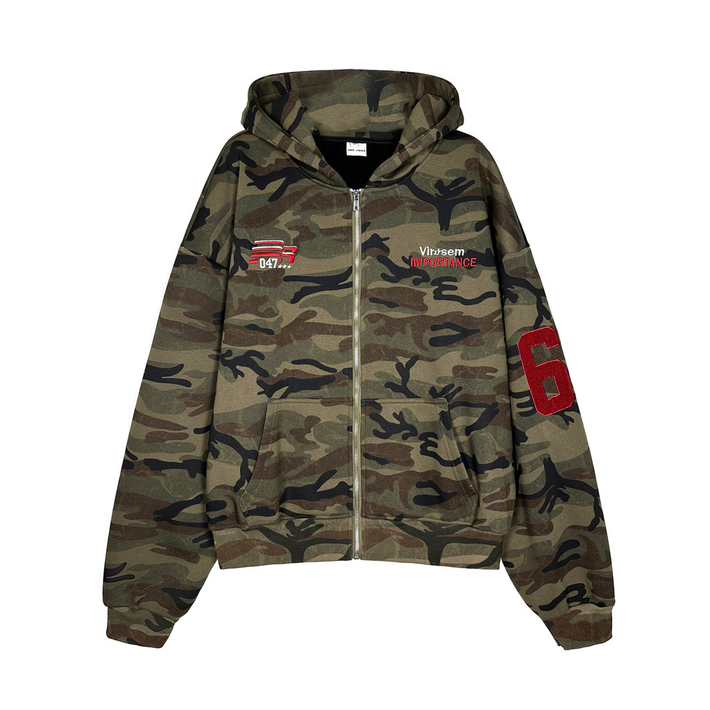 Áo Hoodie Camo Form Rộng | MR047 Camo Zipper Hoodie | 3T Streetwear