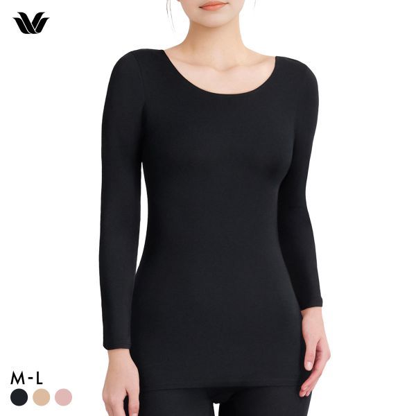 Wacoal shallow u-neck three-quarter length inner wacoal cotton soft and warm (sizes M-L)(40CLD311ML)