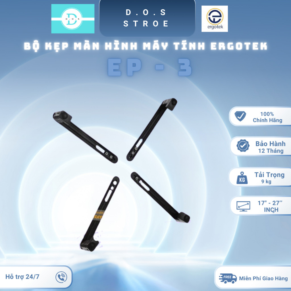[HOT] [EP3] [ErgoTek] Bộ Kẹp Màn Hình Cho Các Loại Màn Hình Không Có Lỗ Vesa mount [17" - 27" Inch]