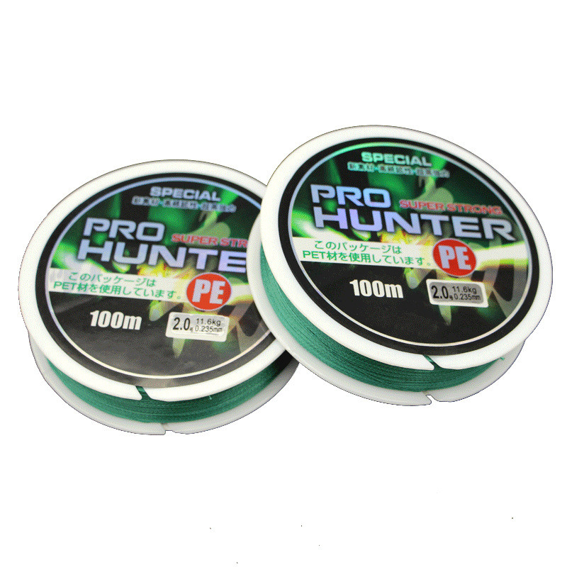 Dây bện ngựa chắc chắn Dây câu trơn tru Mồi chống mài mòn Câu cá biển đơn sắc PE100 Chống cắn 8 mét