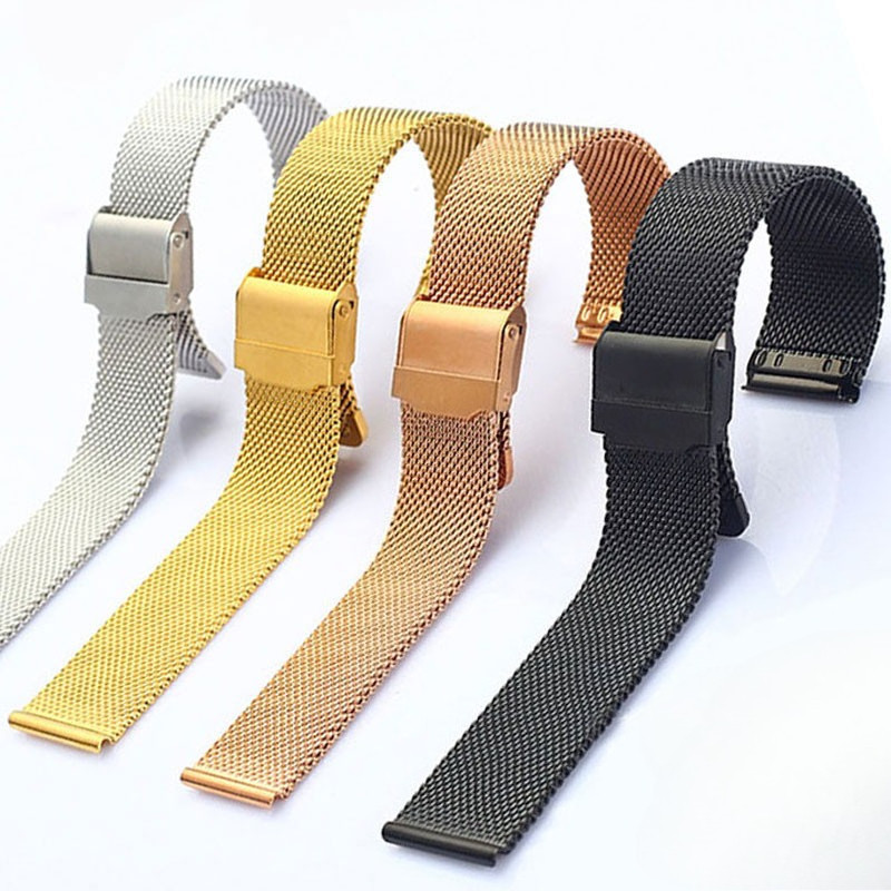 Dây đeo đồng hồ Milanese 8-24mm 0.6mm Dây đeo đồng hồ bằng thép không gỉ 304 cho vòng đeo tay DW Dây