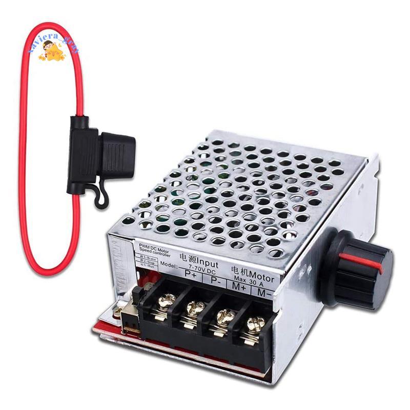 7-70V 30A Bộ điều khiển tốc độ động cơ DC DC Điều khiển công tắc 12V 24V 36V 48V với cầu chì 30 Amp