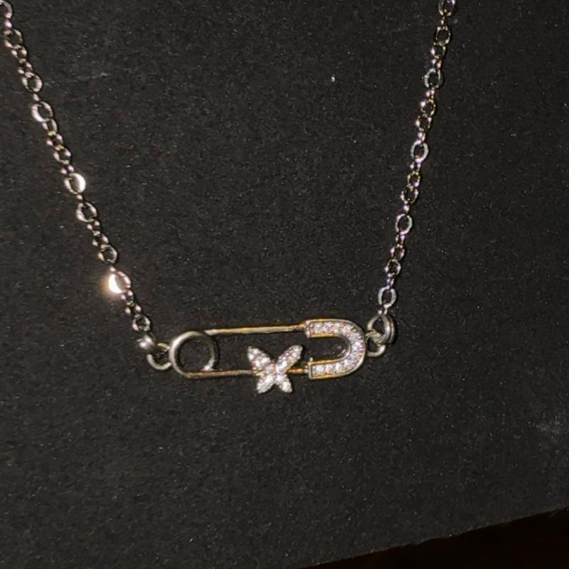 Vòng Cổ, Vòng Tay Safety Pin Butterfly - Vòng Cổ Charm Bướm - Vòng Tay Charm Bướm trangsuc