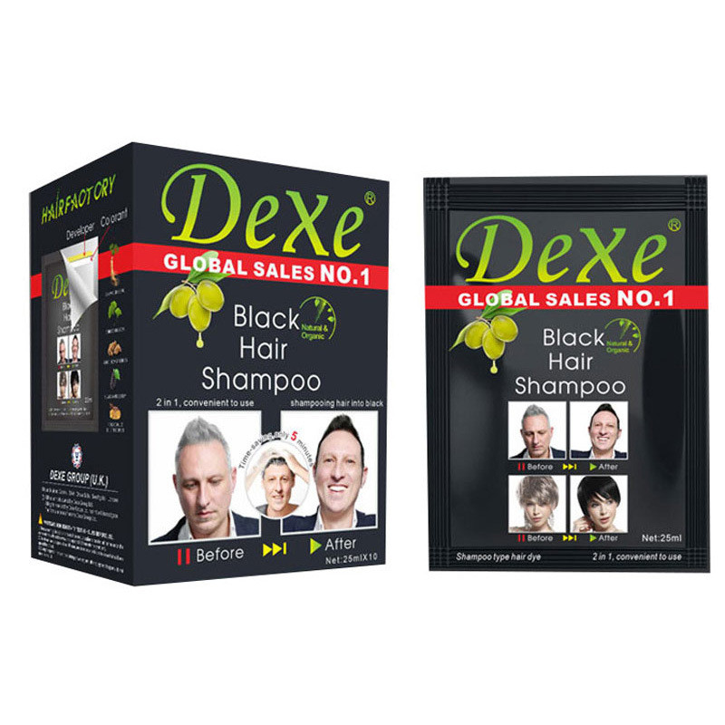 Dexe One Black English Hair Dye Plant Black Cover White Hair Bubble One Wash Black Hair Dye Cream 25