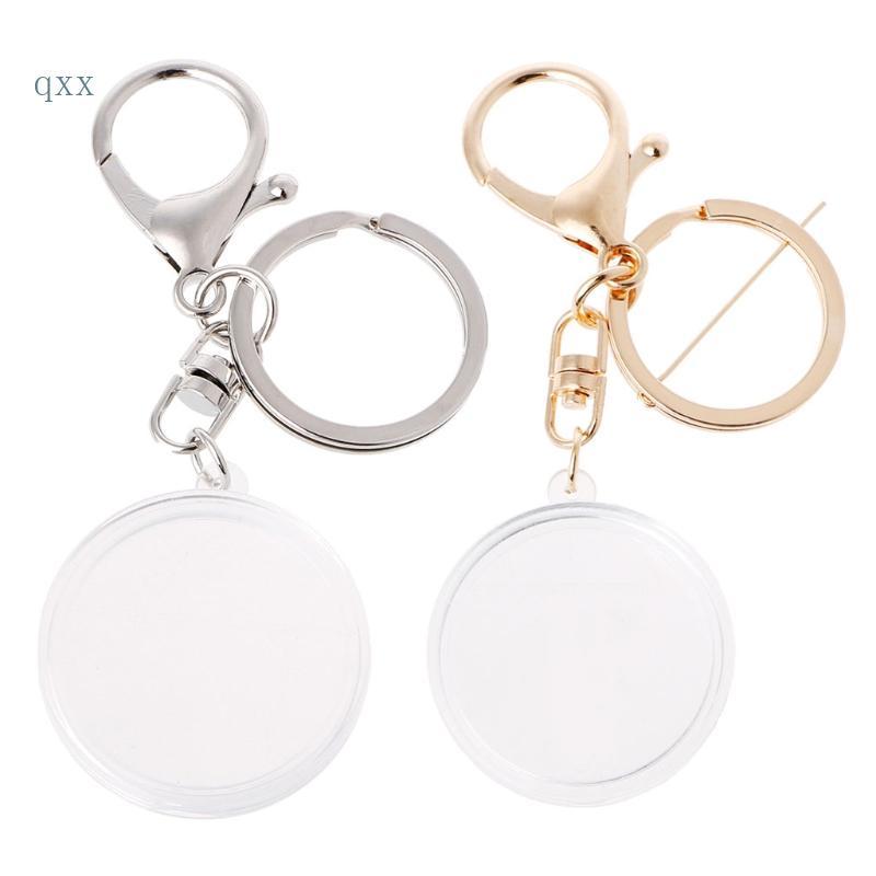 Acrylic Alloy Keychain Coin Holder with Pad Rings Keyring Stylish Bag Pendant